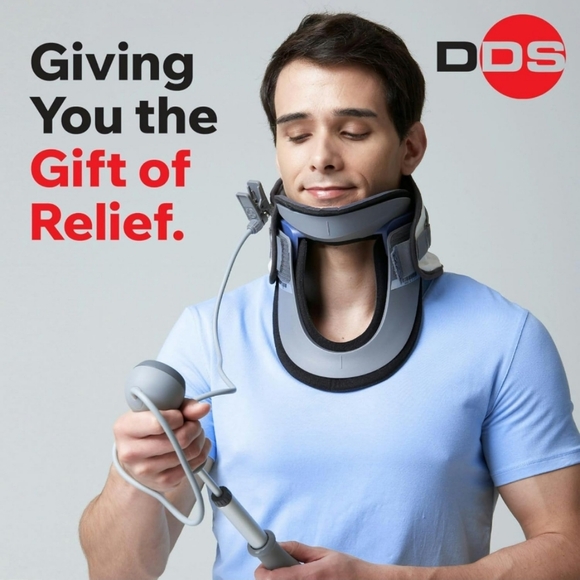 DDS MAX Cervical Traction Collar Neck Brace for Pinched Nerve, Pneumatic, Stretc - Picture 6 of 7